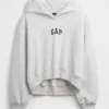 Vintagesoft Oversized Kısa Logo Kapüşonlu Sweatshirt