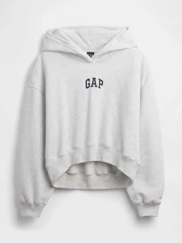 Vintagesoft Oversized Kısa Logo Kapüşonlu Sweatshirt