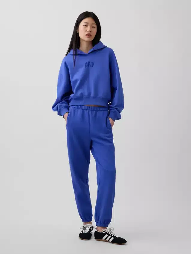 Vintagesoft Oversized Kısa Logo Kapüşonlu Sweatshirt