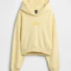 Vintagesoft Oversized Kısa Logo Kapüşonlu Sweatshirt