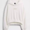 Vintagesoft Oversized Kısa Logo Kapüşonlu Sweatshirt