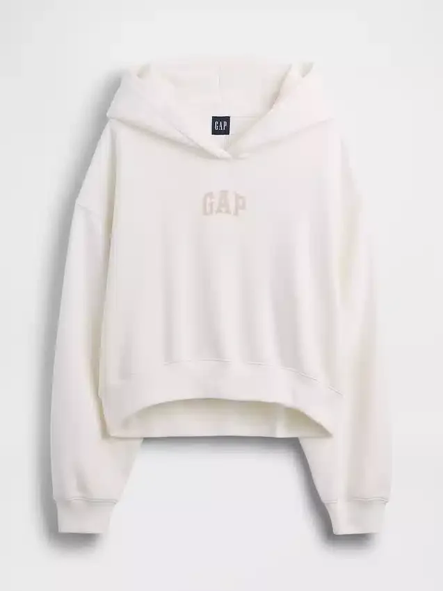 Vintagesoft Oversized Kısa Logo Kapüşonlu Sweatshirt