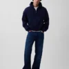 Vintagesoft Oversized Kısaltılmış Fermuarlı Kapüşonlu Sweatshirt