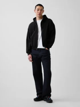 Vintagesoft Oversized Kısaltılmış Fermuarlı Kapüşonlu Sweatshirt