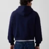 Vintagesoft Oversized Kısaltılmış Fermuarlı Kapüşonlu Sweatshirt