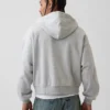 Vintagesoft Oversized Kısaltılmış Fermuarlı Kapüşonlu Sweatshirt