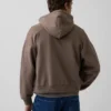 Vintagesoft Oversized Kısaltılmış Fermuarlı Kapüşonlu Sweatshirt