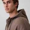 Vintagesoft Oversized Kısaltılmış Fermuarlı Kapüşonlu Sweatshirt