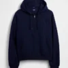 Vintagesoft Oversized Kısaltılmış Fermuarlı Kapüşonlu Sweatshirt