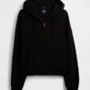 Vintagesoft Oversized Kısaltılmış Fermuarlı Kapüşonlu Sweatshirt