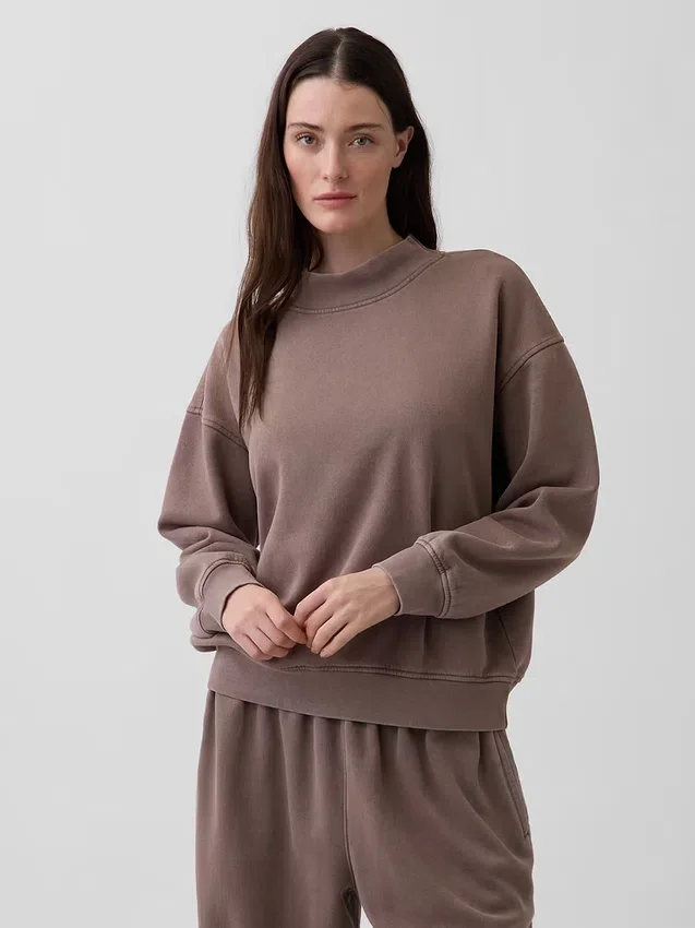 Vintagesoft Oversized Mockneck Tunik Sweatshirt