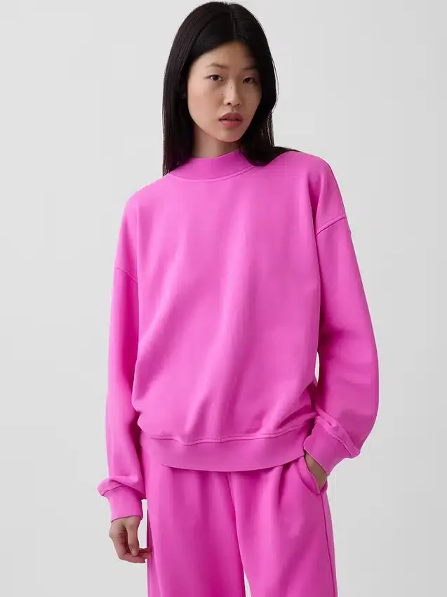 Vintagesoft Oversized Mockneck Tunik Sweatshirt
