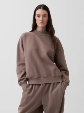 Vintagesoft Oversized Mockneck Tunik Sweatshirt
