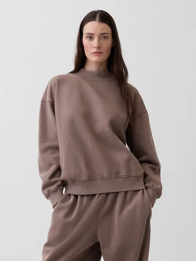 Vintagesoft Oversized Mockneck Tunik Sweatshirt