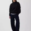 Vintagesoft Oversized Mockneck Tunik Sweatshirt