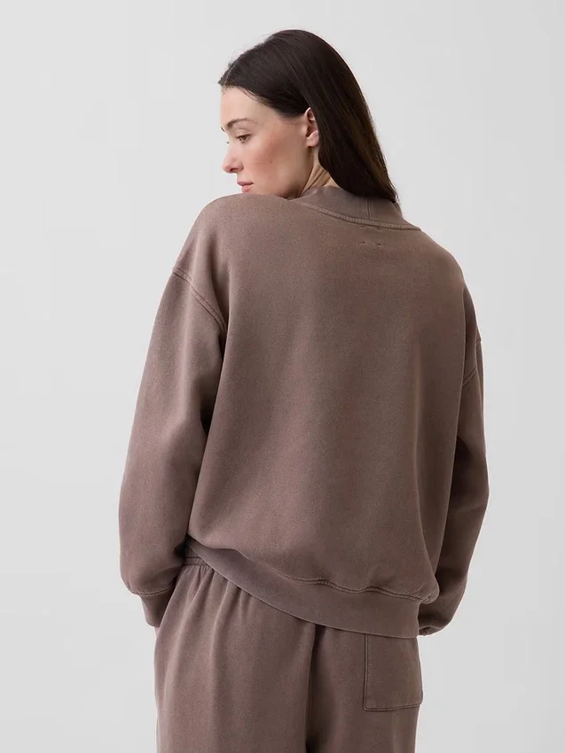Vintagesoft Oversized Mockneck Tunik Sweatshirt
