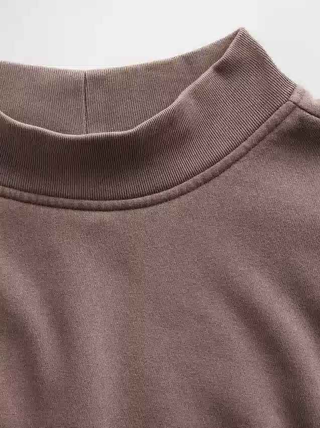 Vintagesoft Oversized Mockneck Tunik Sweatshirt