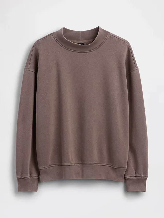 Vintagesoft Oversized Mockneck Tunik Sweatshirt