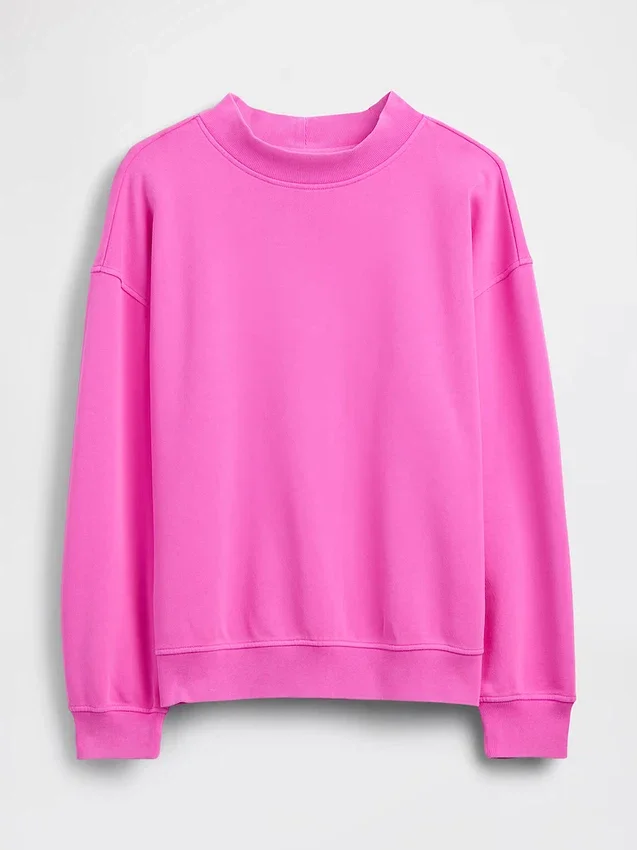 Vintagesoft Oversized Mockneck Tunik Sweatshirt