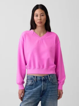 Vintagesoft Oversized V Yaka Sweatshirt