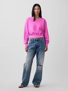 Vintagesoft Oversized V Yaka Sweatshirt