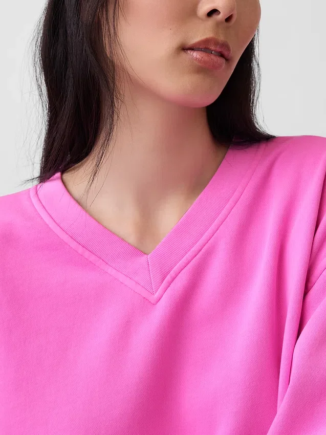Vintagesoft Oversized V Yaka Sweatshirt