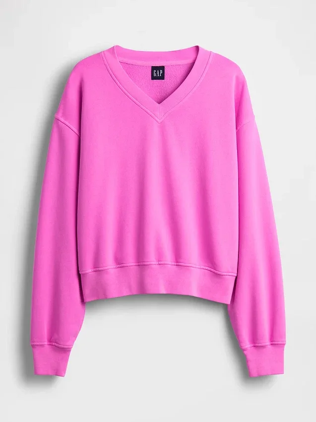 Vintagesoft Oversized V Yaka Sweatshirt