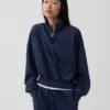 Vintagesoft Oversized Yarım Fermuarlı Kama Yaka Kazak
