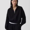 Vintagesoft Oversized Yarım Fermuarlı Kama Yaka Kazak