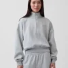 Vintagesoft Oversized Yarım Fermuarlı Kama Yaka Kazak