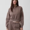 Vintagesoft Oversized Yarım Fermuarlı Kama Yaka Kazak
