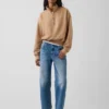 Vintagesoft Oversized Yarım Fermuarlı Kama Yaka Kazak