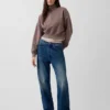 Vintagesoft Oversized Yarım Fermuarlı Kama Yaka Kazak