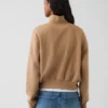 Vintagesoft Oversized Yarım Fermuarlı Kama Yaka Kazak