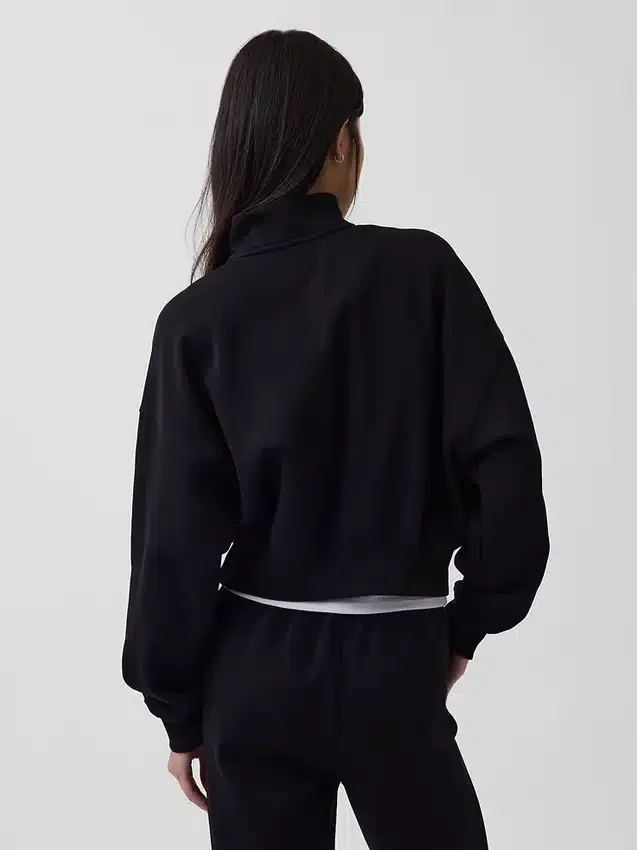Vintagesoft Oversized Yarım Fermuarlı Kama Yaka Kazak