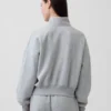 Vintagesoft Oversized Yarım Fermuarlı Kama Yaka Kazak