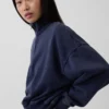 Vintagesoft Oversized Yarım Fermuarlı Kama Yaka Kazak