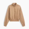 Vintagesoft Oversized Yarım Fermuarlı Kama Yaka Kazak