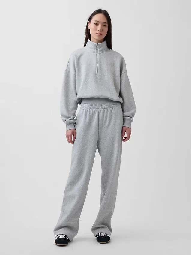 Vintagesoft Oversized Yarım Fermuarlı Kama Yaka Kazak