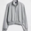 Vintagesoft Oversized Yarım Fermuarlı Kama Yaka Kazak