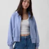 Vintagesoft Terry Fermuarlı Kapüşonlu Sweatshirt