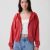 Vintagesoft Terry Fermuarlı Kapüşonlu Sweatshirt