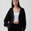 Vintagesoft Terry Fermuarlı Kapüşonlu Sweatshirt