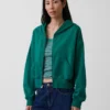 Vintagesoft Terry Fermuarlı Kapüşonlu Sweatshirt