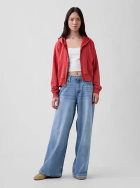 Vintagesoft Terry Fermuarlı Kapüşonlu Sweatshirt