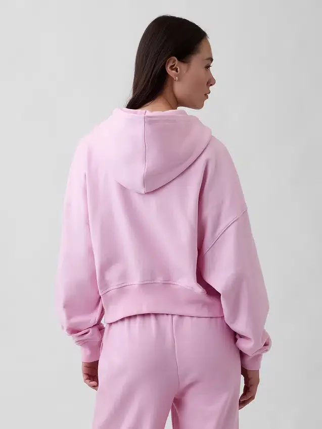 Vintagesoft Terry Fermuarlı Kapüşonlu Sweatshirt