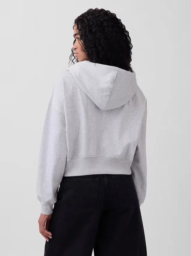 Vintagesoft Terry Fermuarlı Kapüşonlu Sweatshirt