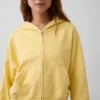 Vintagesoft Terry Fermuarlı Kapüşonlu Sweatshirt