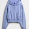 Vintagesoft Terry Fermuarlı Kapüşonlu Sweatshirt