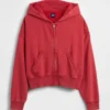 Vintagesoft Terry Fermuarlı Kapüşonlu Sweatshirt
